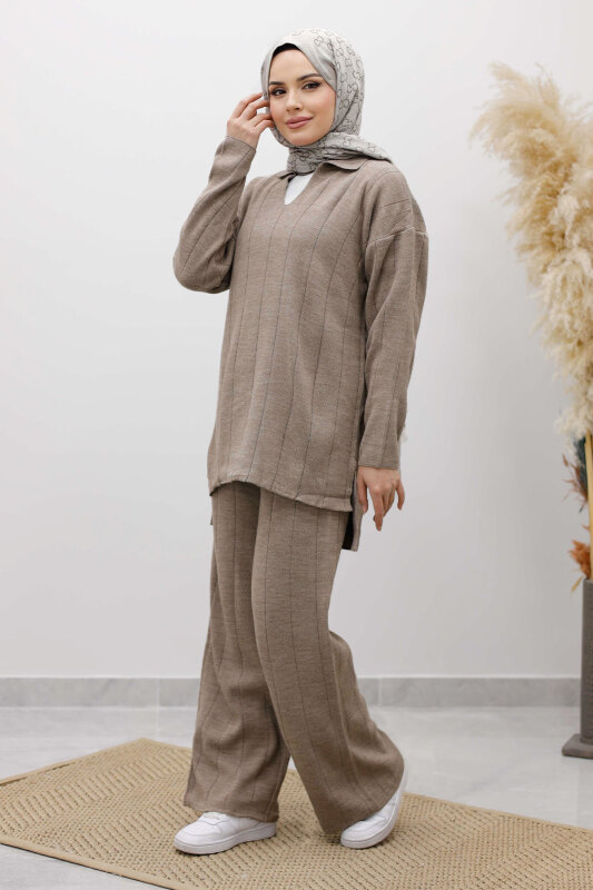 Fitilli Triko Takım TSD260118 Vizon - 5