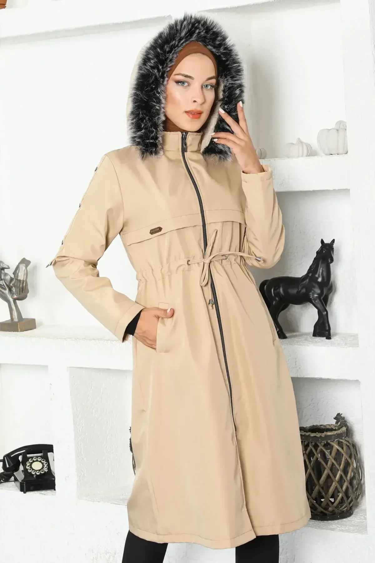 Fleto Cepli Mont TSD1933 Bej - Tesettür Dünyası