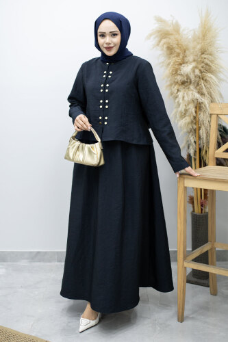 Gold Çıtçıtlı Etekli Takım TSD260156 Lacivert - 3