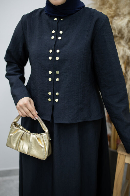 Gold Çıtçıtlı Etekli Takım TSD260156 Lacivert - 4