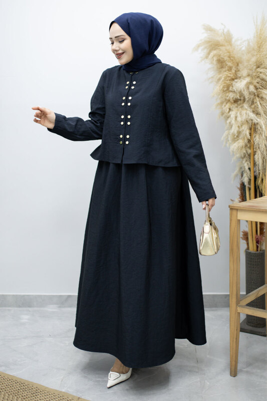 Gold Çıtçıtlı Etekli Takım TSD260156 Lacivert - 5