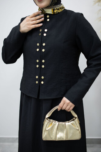 Gold Çıtçıtlı Etekli Takım TSD260156 Siyah - 4