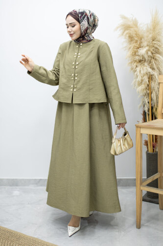 Gold Çıtçıtlı Etekli Takım TSD260156 Yeşil 