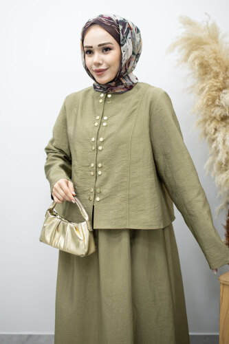 Gold Çıtçıtlı Etekli Takım TSD260156 Yeşil - 2