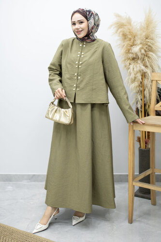 Gold Çıtçıtlı Etekli Takım TSD260156 Yeşil - 3