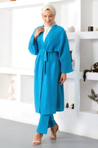 İkili Kimono Takım TSD230106 Mavi - 4