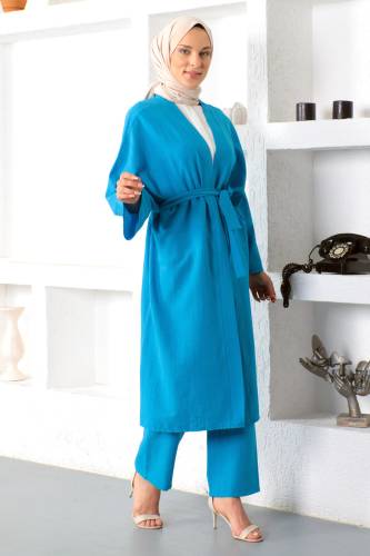 İkili Kimono Takım TSD230106 Mavi - 3