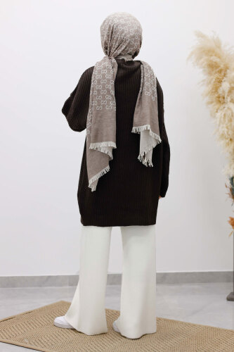 Kabartma Desen Triko Tunik TSD260110 Acı Kahve - 6