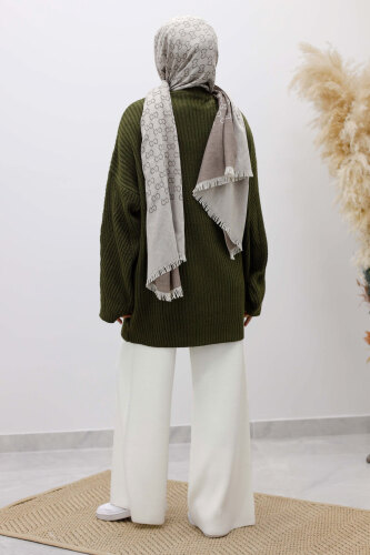 Kabartma Desen Triko Tunik TSD260110 Haki - 6