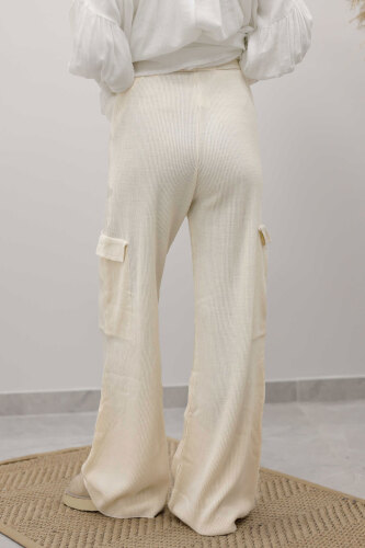 Kargo Cepli Triko Pantolon TSD260124 Bej - 6