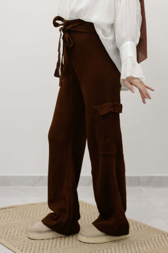 Kargo Cepli Triko Pantolon TSD260124 Kahverengi - 4