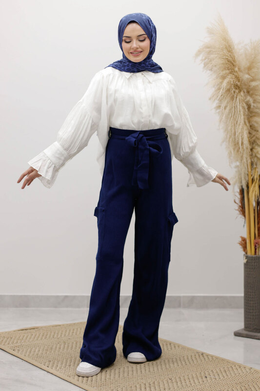 Kargo Cepli Triko Pantolon TSD260124 Lacivert - 3