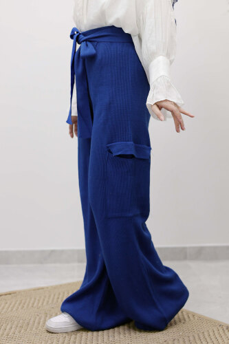 Kargo Cepli Triko Pantolon TSD260124 Saks Mavisi - 2