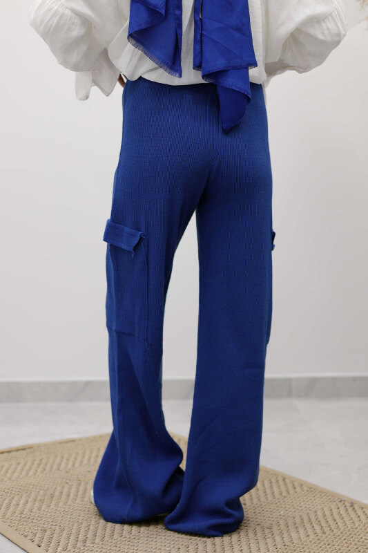 Kargo Cepli Triko Pantolon TSD260124 Saks Mavisi - 6