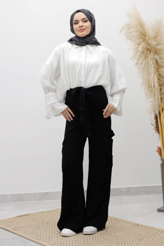 Kargo Cepli Triko Pantolon TSD260124 Siyah - 5