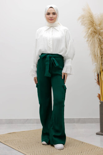 Kargo Cepli Triko Pantolon TSD260124 Zümrüt Yeşili 