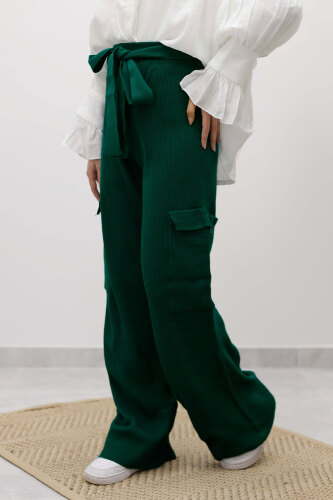 Kargo Cepli Triko Pantolon TSD260124 Zümrüt Yeşili - 2