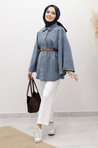 Kemerli Kot Panço TSD250256 Açık Mavi - 5