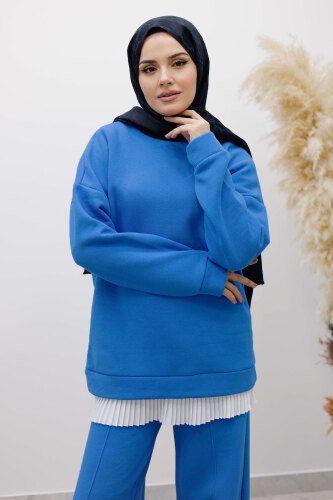 Klasik Şardonlu Eşofman Takım TSD250264 Mavi - 2