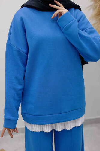 Klasik Şardonlu Eşofman Takım TSD250264 Mavi - 5