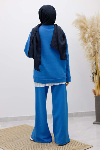 Klasik Şardonlu Eşofman Takım TSD250264 Mavi - 6