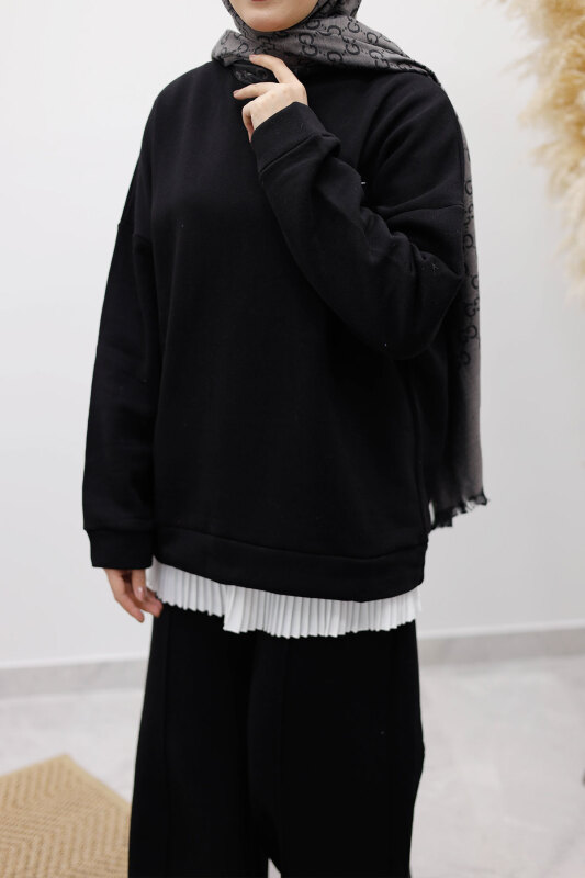 Klasik Şardonlu Eşofman Takım TSD250264 Siyah - 5