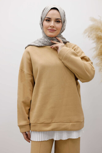 Klasik Şardonlu Eşofman Takım TSD250264 Taba - 2