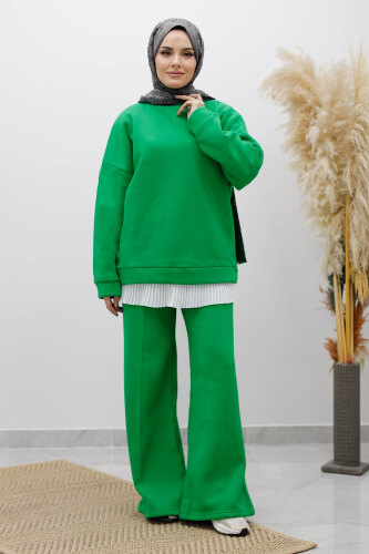 Klasik Şardonlu Eşofman Takım TSD250264 Yeşil - 1