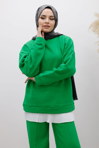 Klasik Şardonlu Eşofman Takım TSD250264 Yeşil - 2