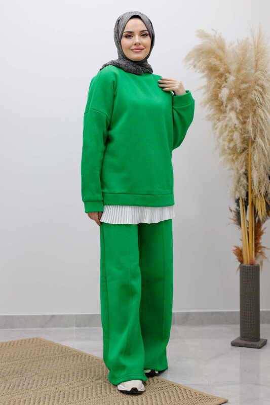 Klasik Şardonlu Eşofman Takım TSD250264 Yeşil - 3