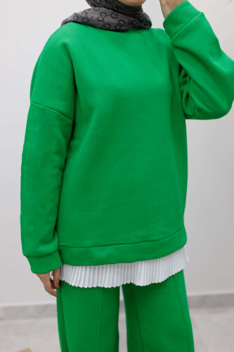 Klasik Şardonlu Eşofman Takım TSD250264 Yeşil - 5