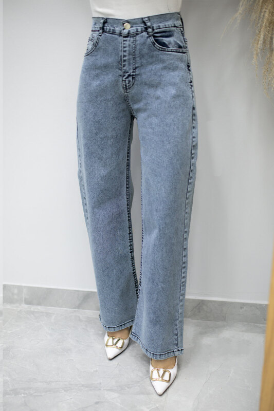 Likralı Cepli Kot Pantolon TSD260177 Açık Mavi - 1