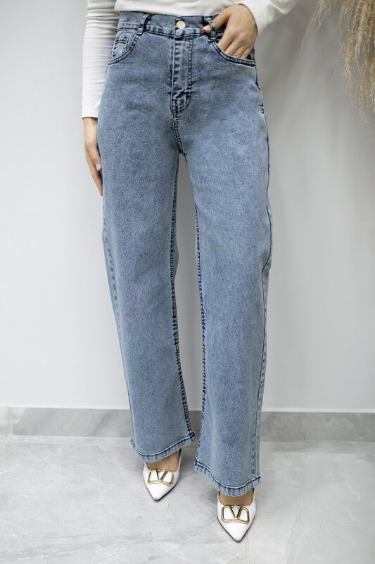 Likralı Cepli Kot Pantolon TSD260177 Açık Mavi - 3