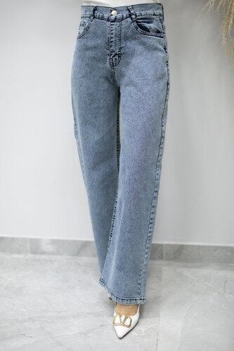 Likralı Cepli Kot Pantolon TSD260177 Açık Mavi - 5