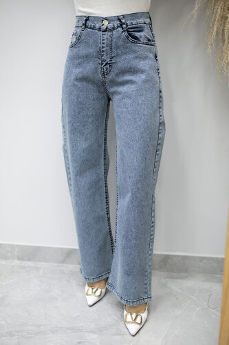 Likralı Cepli Kot Pantolon TSD260177 Açık Mavi - 6