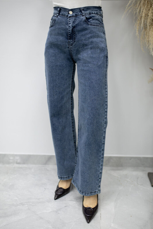 Likralı Cepli Kot Pantolon TSD260177 Mavi - 1