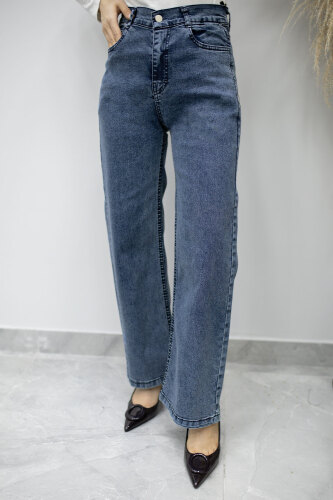 Likralı Cepli Kot Pantolon TSD260177 Mavi - 3