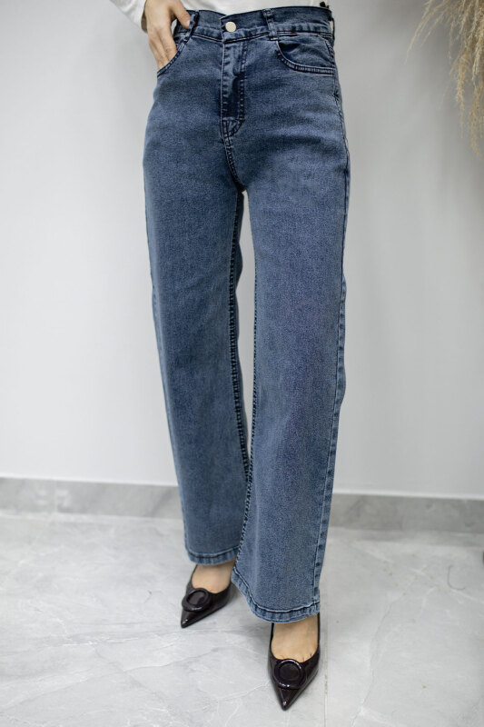 Likralı Cepli Kot Pantolon TSD260177 Mavi - 3