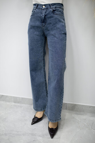 Likralı Cepli Kot Pantolon TSD260177 Mavi - 5