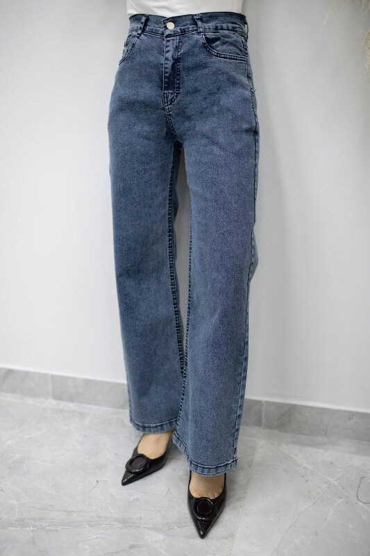 Likralı Cepli Kot Pantolon TSD260177 Mavi - 5