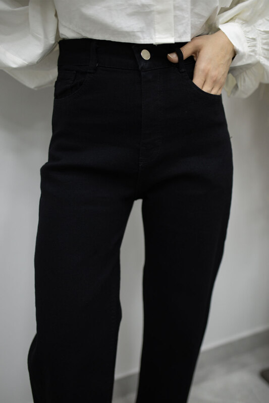 Likralı Cepli Kot Pantolon TSD260177 Siyah - 2