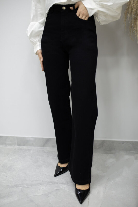 Likralı Cepli Kot Pantolon TSD260177 Siyah - 1