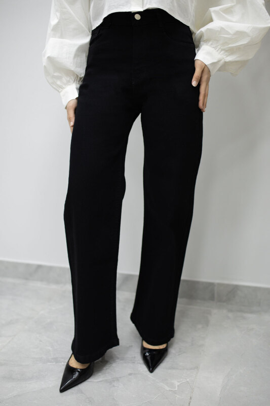 Likralı Cepli Kot Pantolon TSD260177 Siyah - 4