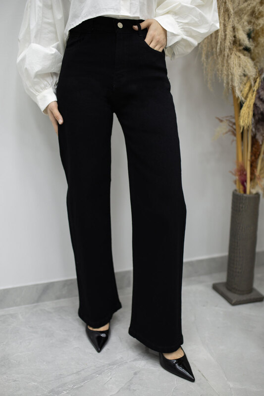 Likralı Cepli Kot Pantolon TSD260177 Siyah - 5