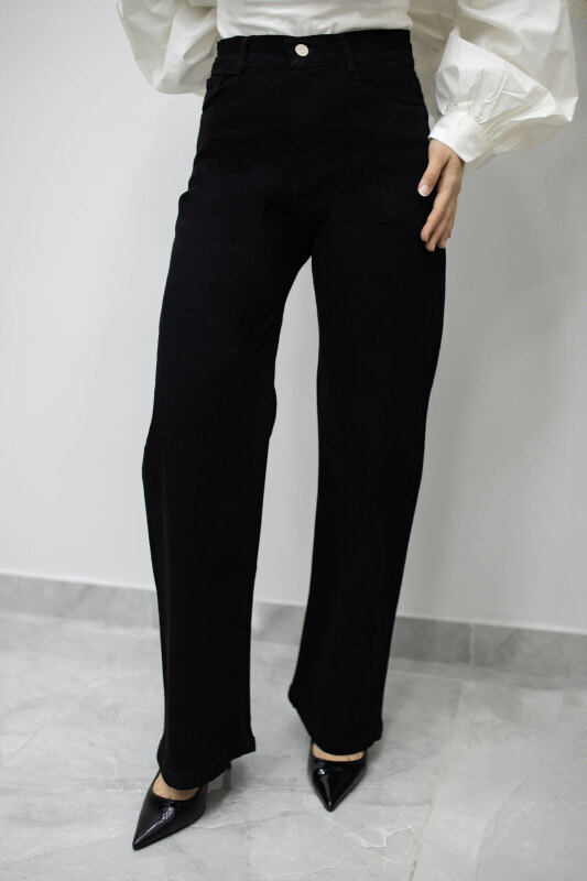 Likralı Cepli Kot Pantolon TSD260177 Siyah - 6