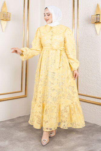 Lilyum Elbise TSD250182 Sarı - 1