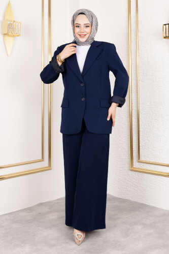 Mendil Cepli Blazer Takım TSD250157 Lacivert - 4