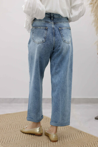 Mom Jean Pantolon TSD260123 Açık Mavi - 6