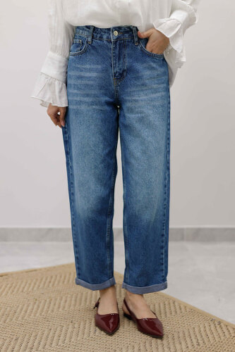 Mom Jean Pantolon TSD260123 Mavi - 2