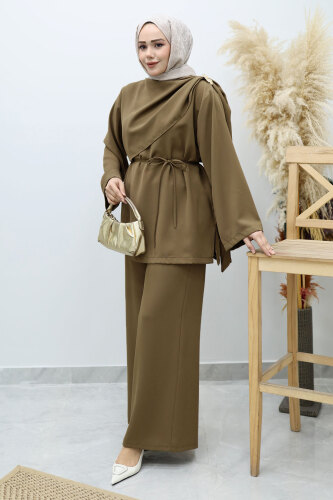 Omuzu Broş Detaylı Takım TSD260140 Haki 